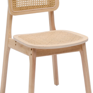 Spisebordsstol Nordlys Furniture Baia rattanstol beige med FSC-certificeret asketræ ergonomisk siddekomfort H80ÃB46ÃD49 cm